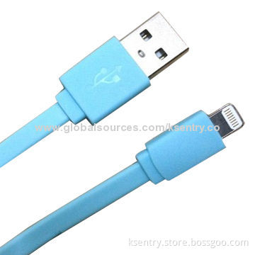 New Design TPE Material Flat USB Data Cable with 8-pin Connector